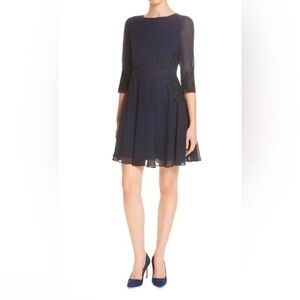 New with tags Ted Baker Gaenor navy blue embroidered dress